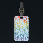 Night Desert Cacti Rainbow BLue Pattern Watercolor Luggage Tag<br><div class="desc">Check out this cactus and moons pattern rainbow on blue on this cute luggage tag. Customize with an initial name or text - add your contact details on the backside. Hand painted by me for you! And be sure to check my shop for more products and designs! And of course...</div>