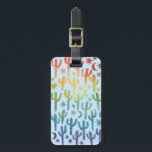 Night Desert Cacti Rainbow BLue Pattern Watercolor Luggage Tag<br><div class="desc">Check out this cactus and moons pattern rainbow on blue on this cute luggage tag. Customize with an initial name or text - add your contact details on the backside. Hand painted by me for you! And be sure to check my shop for more products and designs! And of course...</div>