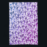 Night Desert Saguaro Cacti Pattern Watercolor Kitchen Towel<br><div class="desc">Decorate your kitchen with this purple and blue watercolor cacti towel. Makes a great housewarming or wedding gift! 
You can customize it and add text too.
Check my shop for lots more colours and patterns!</div>