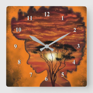 Night Desire - Fantasy - Square Wall Clock