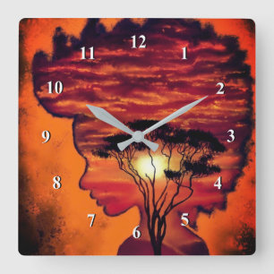 Night Desire - Fantasy Square Wall Clock