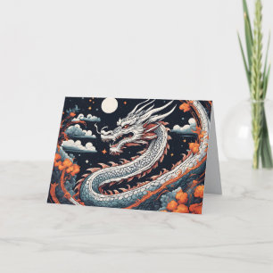 night dragon greeting card