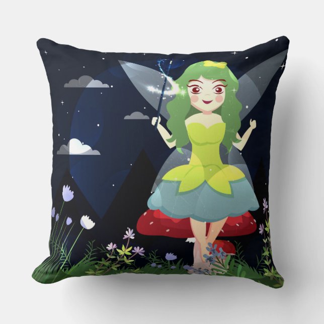 Night Fairy  Decorative Throw Pillow (Front)