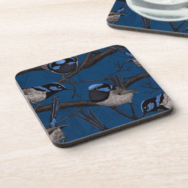 Night fairy wrens coaster (Left Side)