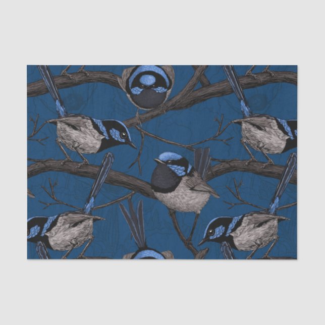 Night fairy wrens tissue paper (Front)