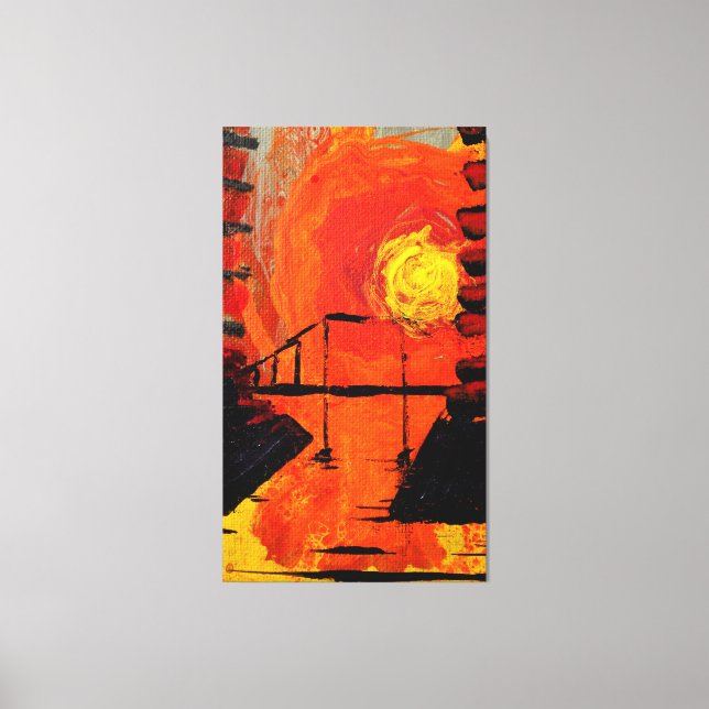 "Night Falls", acrylic, experimental series Canvas Print (Front)