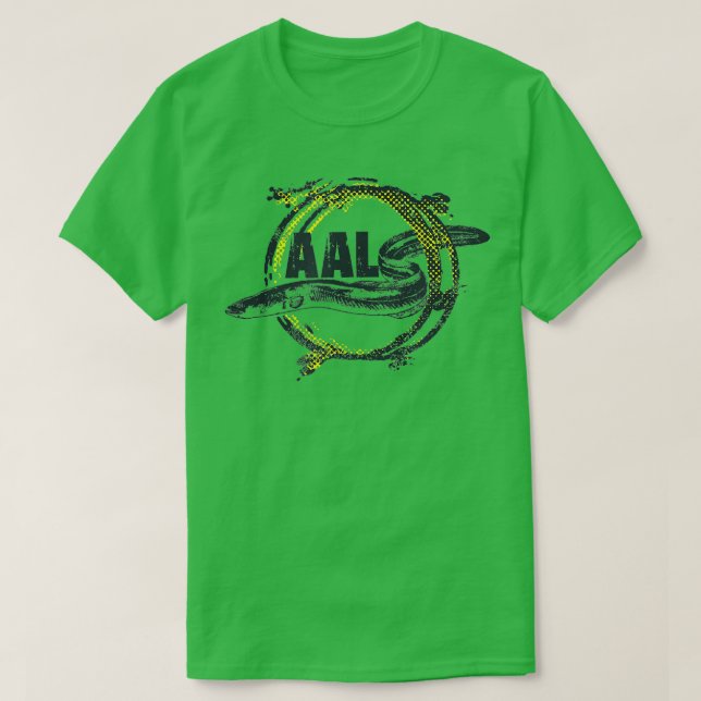 Night fishing for eel with dew worm predatory fish T-Shirt (Design Front)