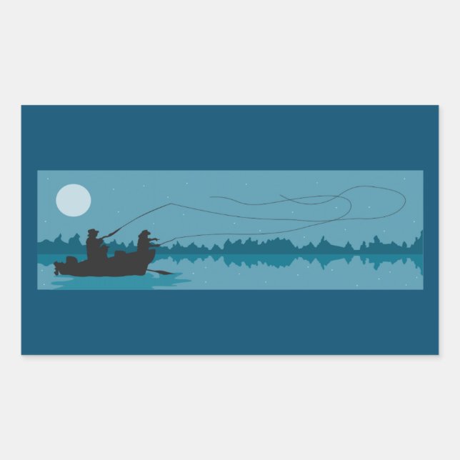 Night Fishing Under a Full Moon Sticker (Front)