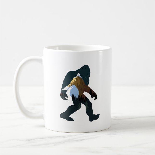 Night Forest Bigfoot Coffee Mug (Left)