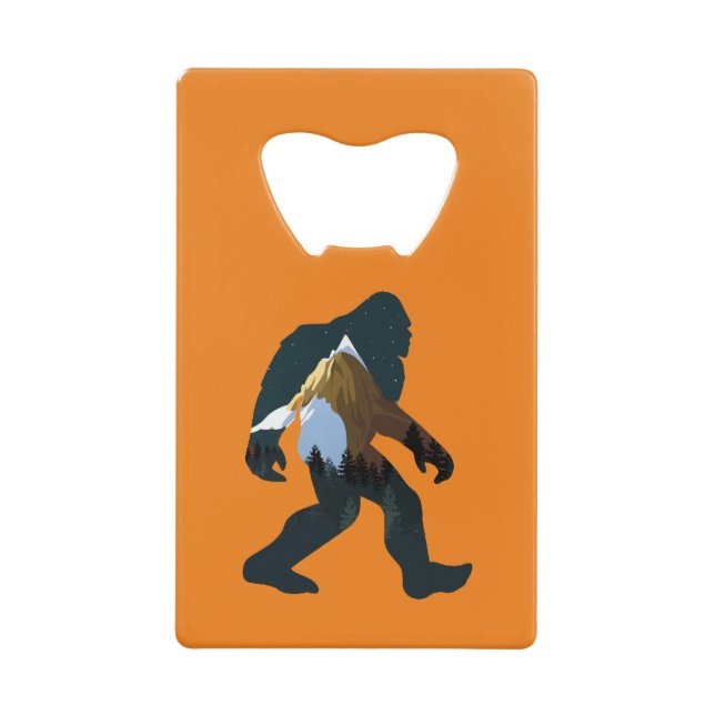 Night Forest Bigfoot Credit Card Bottle Opener (Front)