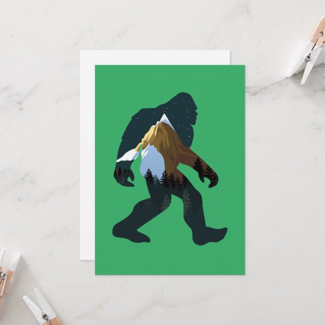 Night Forest Bigfoot Invitation (Front/Back In Situ)