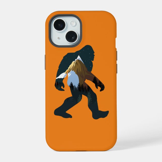 Night Forest Bigfoot iPhone 15 Case (Back)
