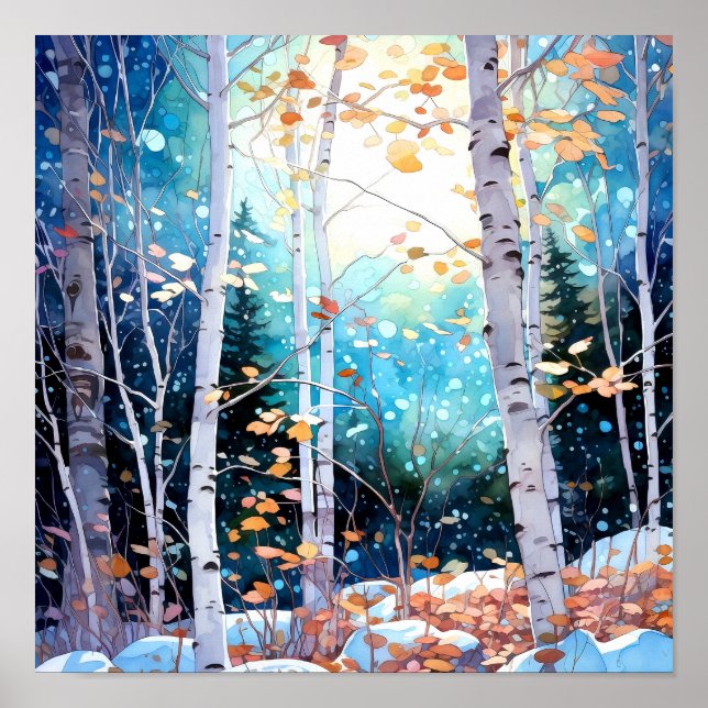 Night Forest Landscape Home Decor Poster (Front)