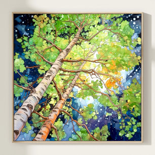 Night Forest Landscape Home Decor Poster