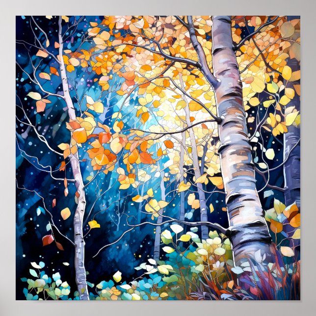 Night Forest Landscape Home Decor Poster (Front)