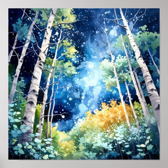 Night Forest Landscape Home Decor Poster (Front)