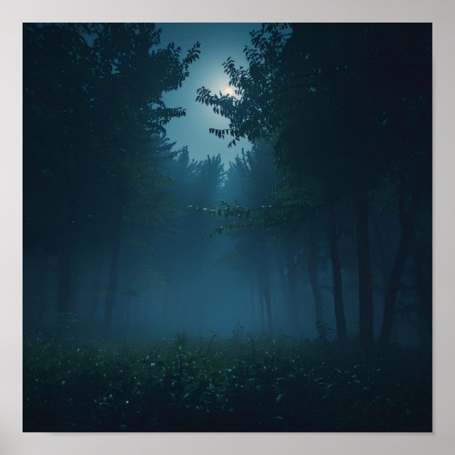 Night Forest Moonlight Poster (Front)