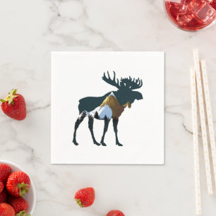Night Forest Moose      Napkin