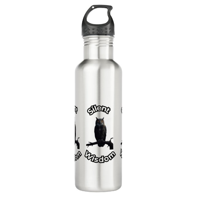  **Night Forest Owl – Realistic Nocturnal Owl Illu 710 Ml Water Bottle (Front)