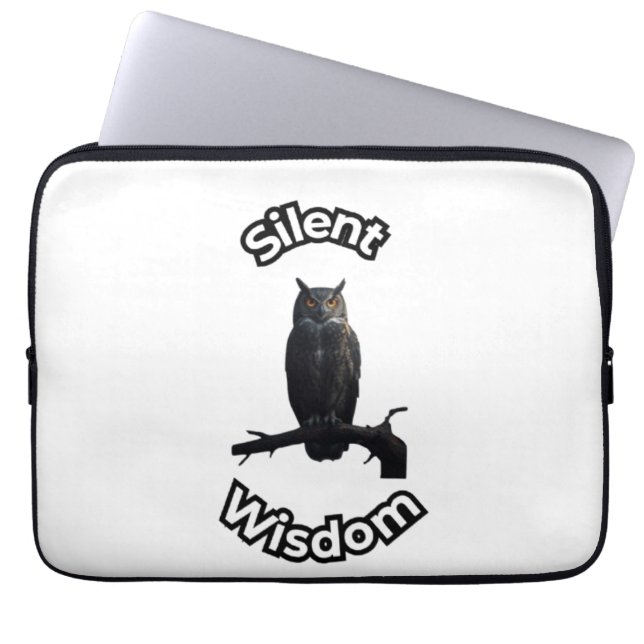  **Night Forest Owl – Realistic Nocturnal Owl Illu Laptop Sleeve (Front)