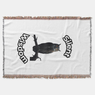  **Night Forest Owl – Realistic Nocturnal Owl Illu Throw Blanket