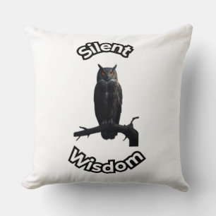 **Night Forest Owl – Realistic Nocturnal Owl Illu Throw Pillow