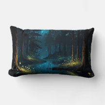 Night forest Throw pillow