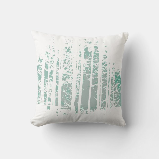 Night Forest Trees and Nature Art Throw Pillow (Front)