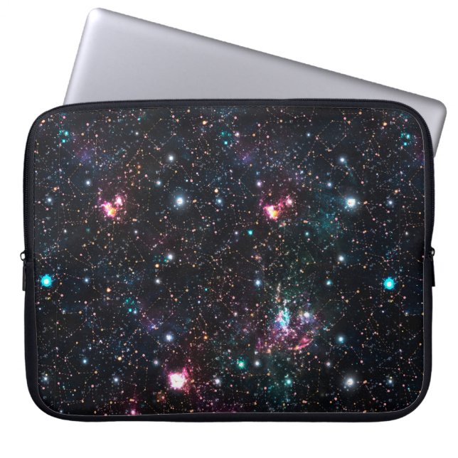 Night Galaxy Space PrintSeamless Pattern in Repeat Laptop Sleeve (Front)