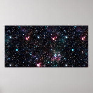 Night Galaxy Space PrintSeamless Pattern in Repeat Poster