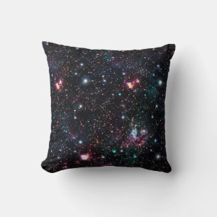 Night Galaxy Space PrintSeamless Pattern in Repeat Throw Pillow
