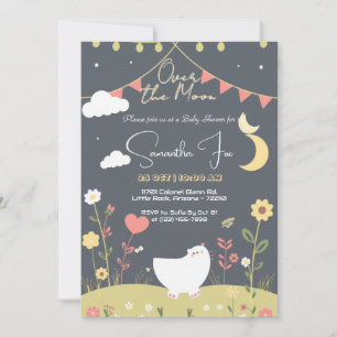 Night Garden Baby Shower with Moonlit Pet Invitation