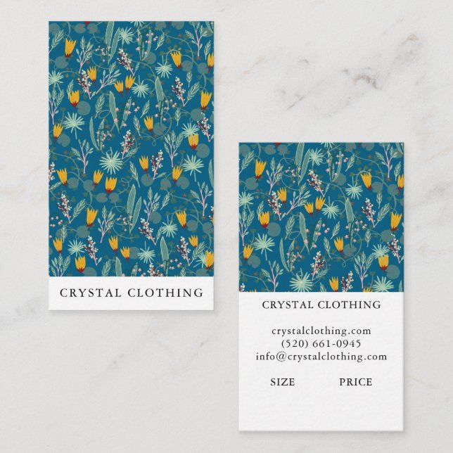 Night Garden Botanical Chic Modern Hang Tag (Front/Back)