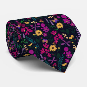 Night Garden Floral Botanical Tie