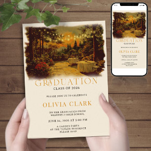 Night Garden Graduation Party Floral Boho Invitation