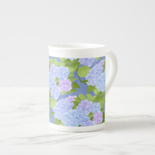 Night garden hydrangea bone china mug