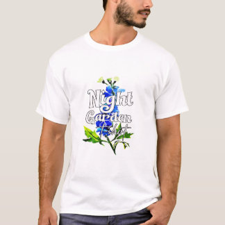 Night Garden T-Shirt Watercolor Blue Floral