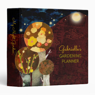Night Garden Trees Gardening Planner Binder