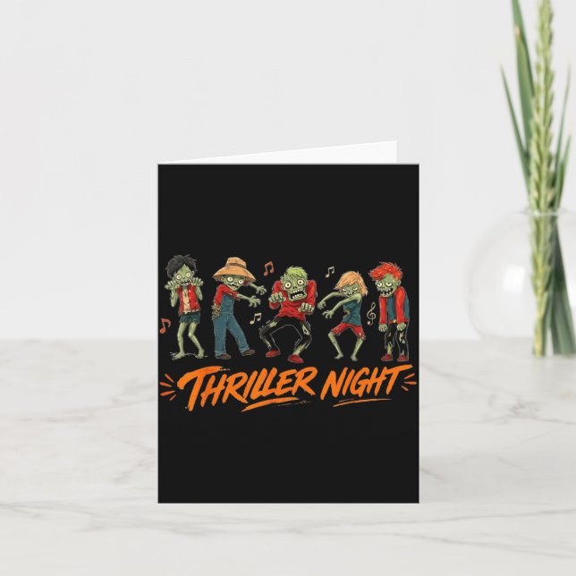 Night Halloween Dancing Zombie Card (Front)