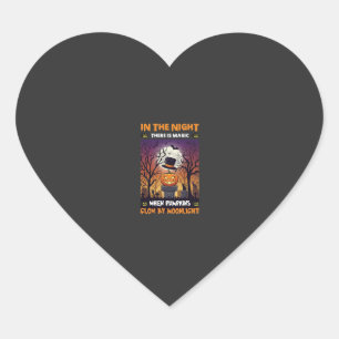 Night Halloween Pumpkin Top Hat Moon Graveyard Heart Sticker