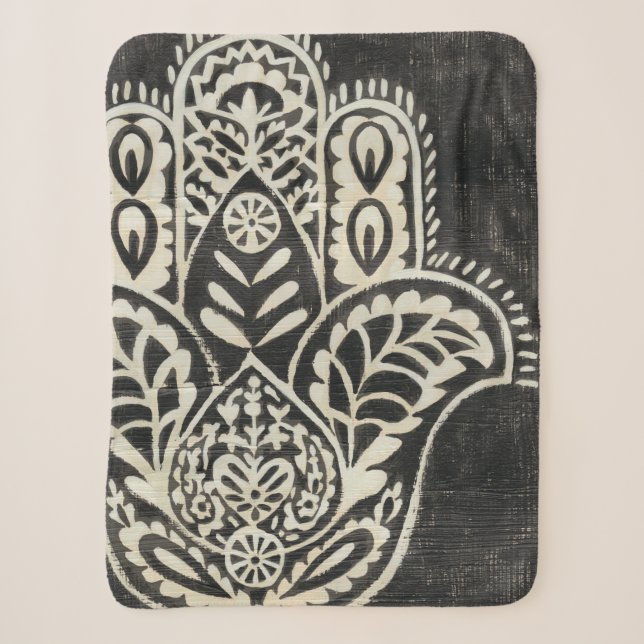 Night Hamsa Sherpa Blanket (Front)