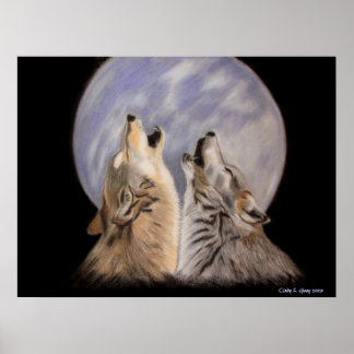 Night Howls (Wolves) Poster