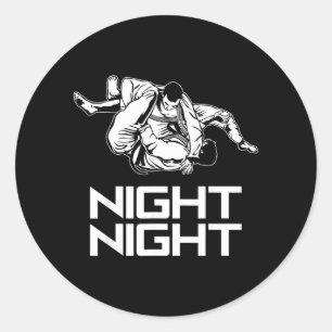Night Hug Funny Jiu Jitsu Brazilian Jujitsu BJJ Classic Round Sticker