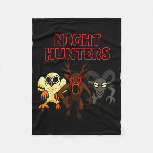 Night Hunters. 3 Animals In The Forest. Cool Gamer Fleece Blanket (Front)