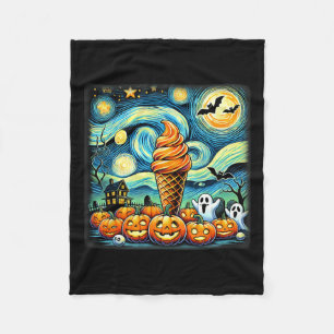 Night Ice Cream Cone Halloween  Fleece Blanket