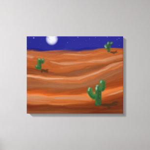 Night in a desert canvas print
