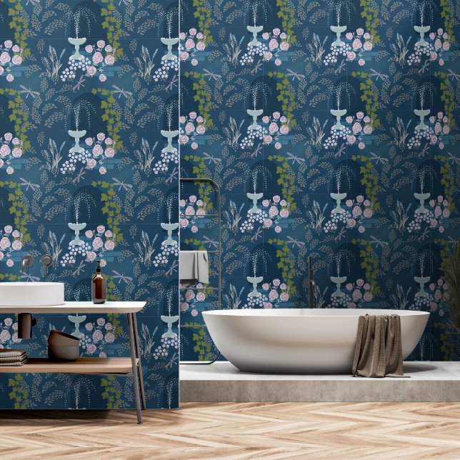 Night in a Garden Wallpaper (Bathroom)