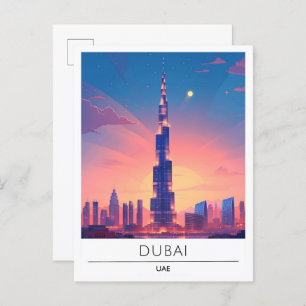 Night in Dubai UAE Travel  Postcard