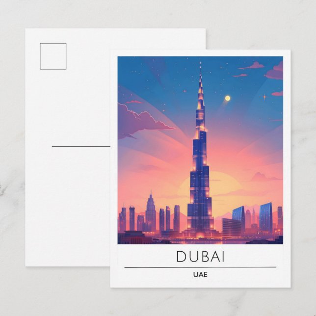 Night in Dubai UAE Travel  Postcard (Front/Back)