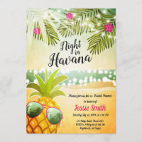 Night In Havana Bridal Shower Invitation Hot Night